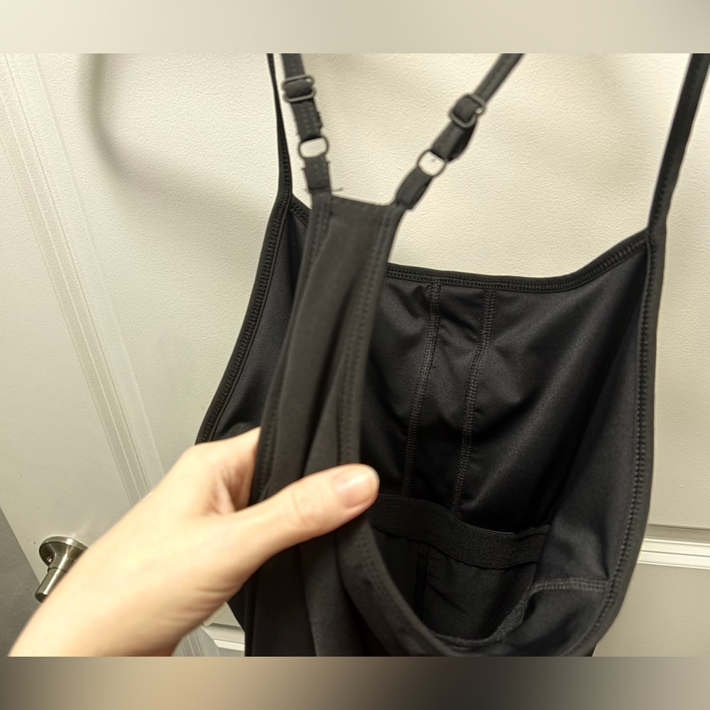 NWT- Black Athletic Dress with Adjustable Straps & Inner Liner w/Shorts - Picture 8 of 16